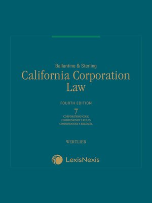 cover image of Ballantine & Sterling, California Corporation Laws